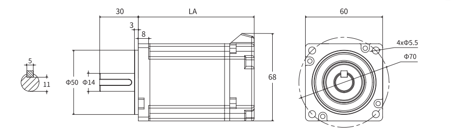 SERVOMOT 60mm Dimensions