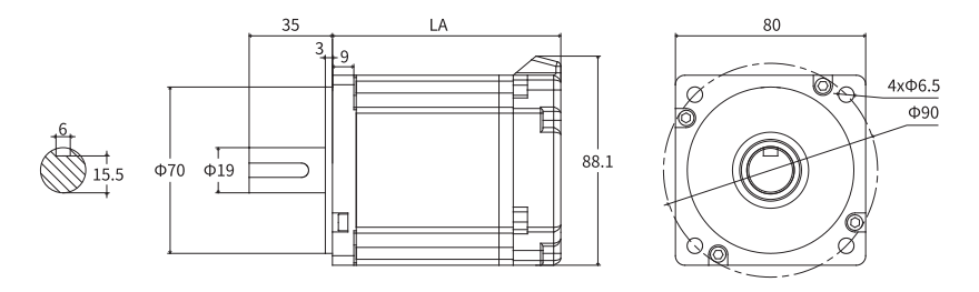 SERVOMOT 80mm Dimensions